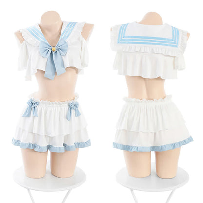 Sailor Collar Bowknot JK Uniform Lingerie Set