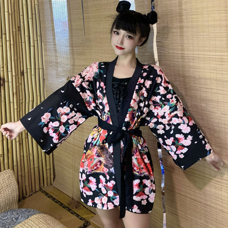 Anime Girl Vintage Kimono Outerwear