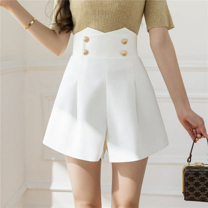 Chic High Waist Buttons Casual Shorts