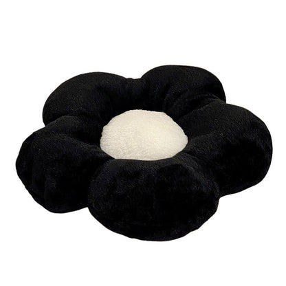 Black White Flower Pillow