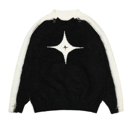 White Star Open-Shoulder Sweater