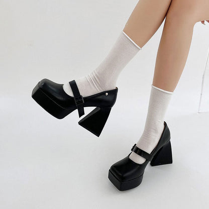 Campus Platform Mary Janes Heels