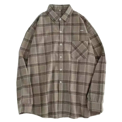 Retro Aesthetic Plaid Shirt W723