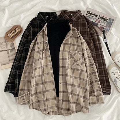 Retro Aesthetic Plaid Shirt W723