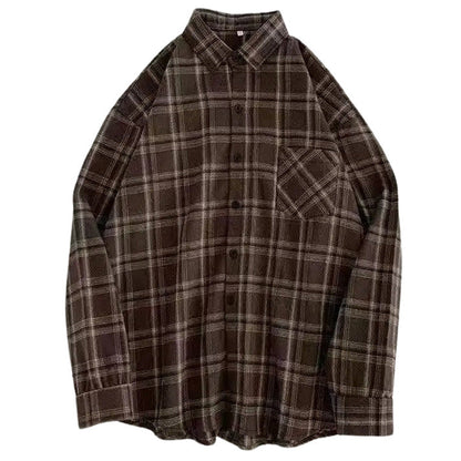 Retro Aesthetic Plaid Shirt W723