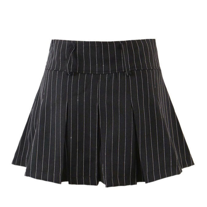 Striped Pleated Skirt