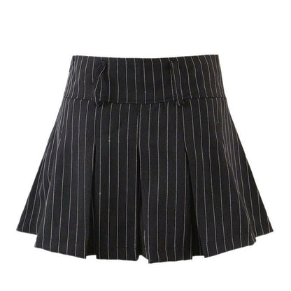 Striped Pleated Skirt