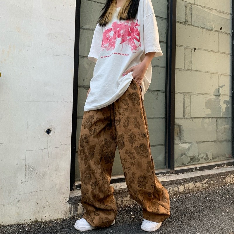 Y2K Floral Cord Pants