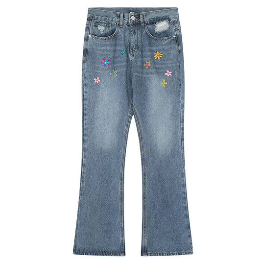 Flower Embroidery Jeans