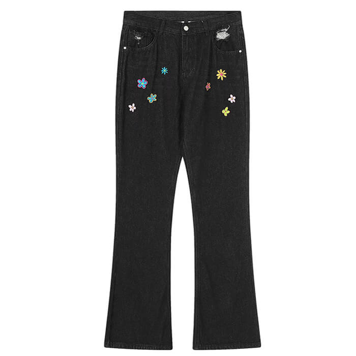 Flower Embroidery Jeans