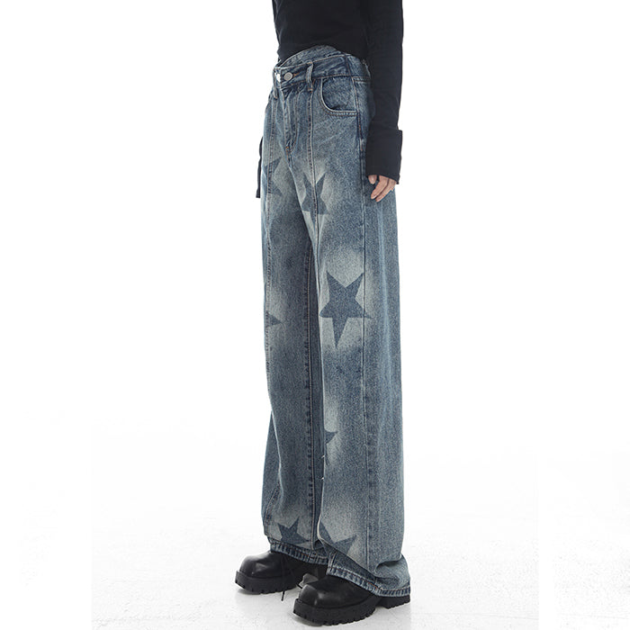 Y2K Star Washed Jeans