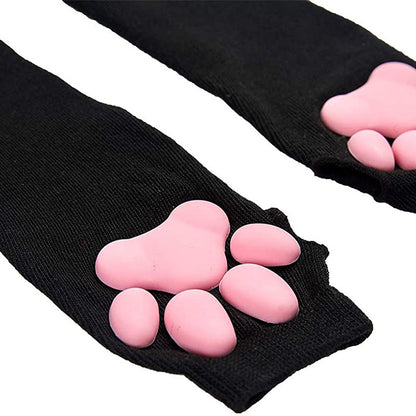 Gants de cosplay à pattes roses pour chat mignon