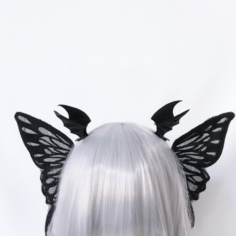 Pince à cheveux gothique en forme d'ailes de chauve-souris et de papillon, accessoire pour cheveux d'Halloween