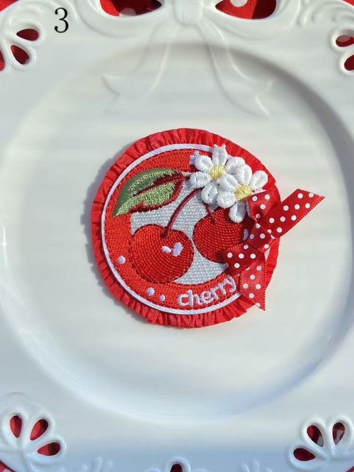 Cherry/Strawberry/Cake Bowknot Brooch/Hairclip Options Decorated 11