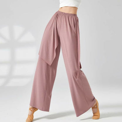 Flowy Lace Up Wide Leg Casual Pants