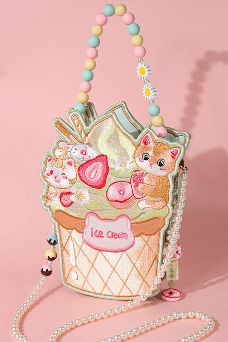 Multi-Color Ice Cream Cat Crossbody Bag