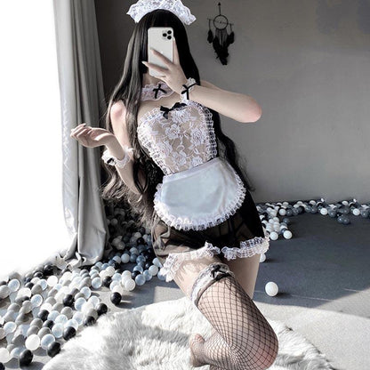 Kawaii Black Sexy Maid Lingerie Dress