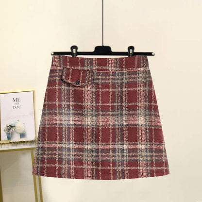 Bow Knot Print Sweater Plaid Pleated Skirt Set