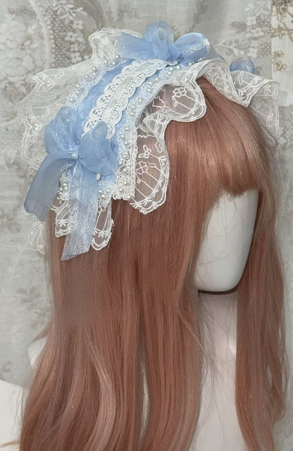 Dress JSK Decoration Hanayome Lolita Set Full Hime Skirt Tiered and White Blue Bows