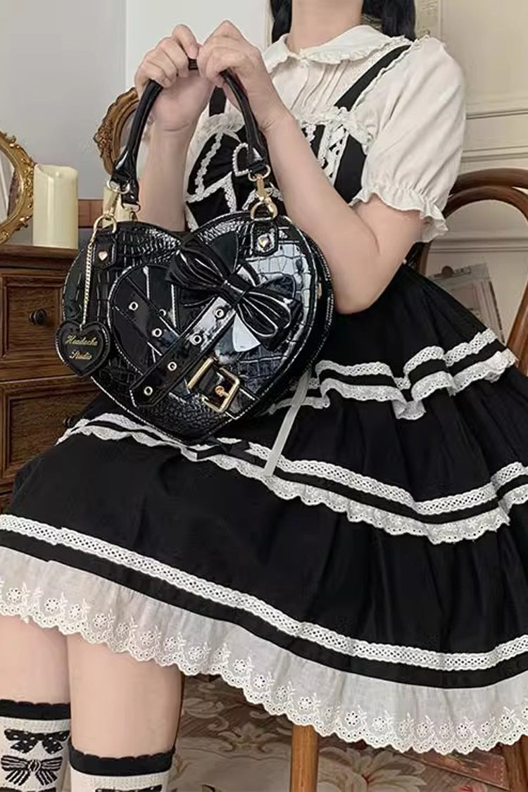 Lolita Heart Shaped Bowknot Buckle Bag