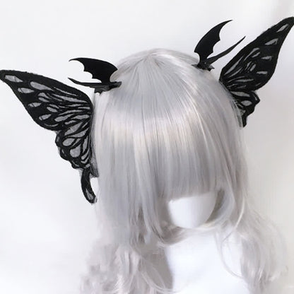 Pince à cheveux gothique en forme d'ailes de chauve-souris et de papillon, accessoire pour cheveux d'Halloween