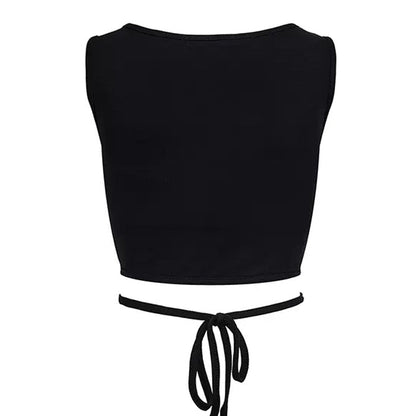 Black Cutout Crop Top