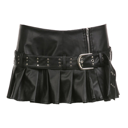 Black Leather Micro Skirt