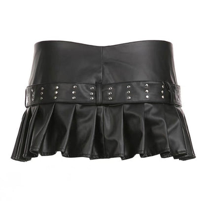 Black Leather Micro Skirt