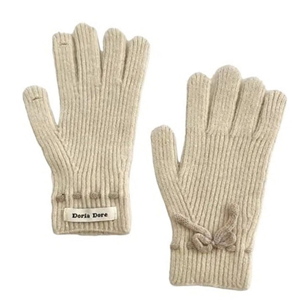 Comfortable Bow Knit Gloves