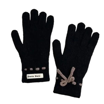 Comfortable Bow Knit Gloves