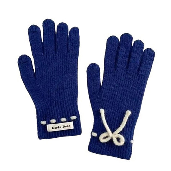 Comfortable Bow Knit Gloves