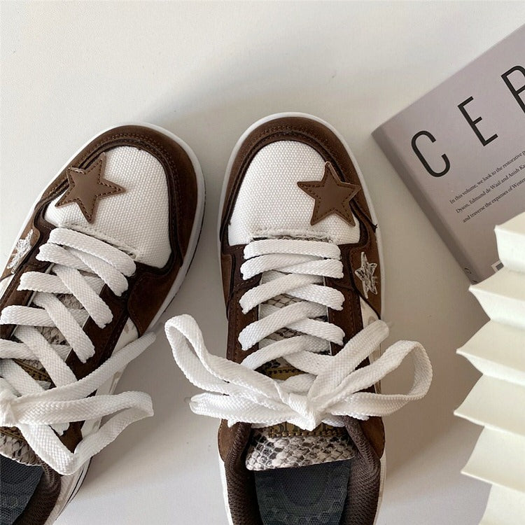 Brown Star Aesthetic Sneakers