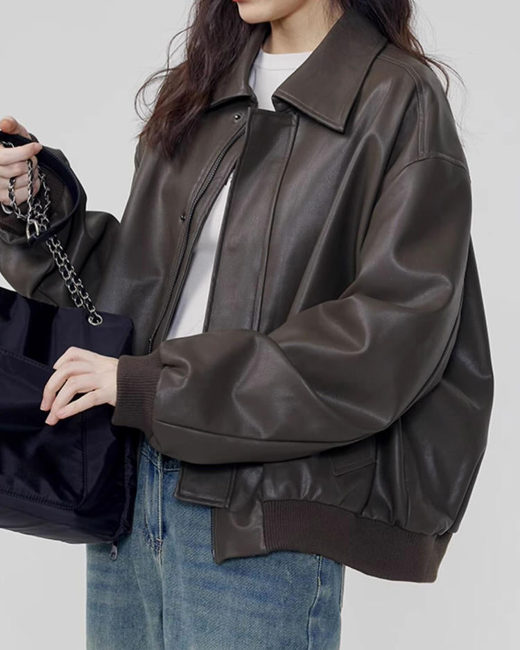 Leather Bomber Jacket