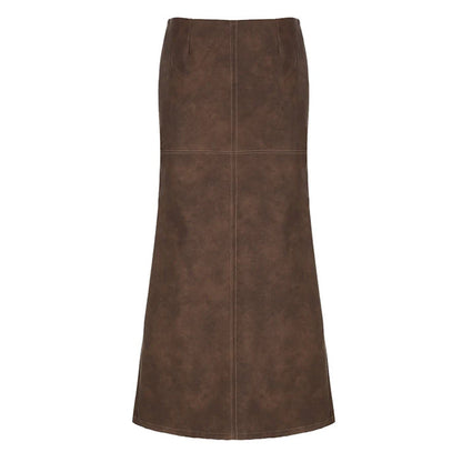 Elegant Leather Maxi Skirt