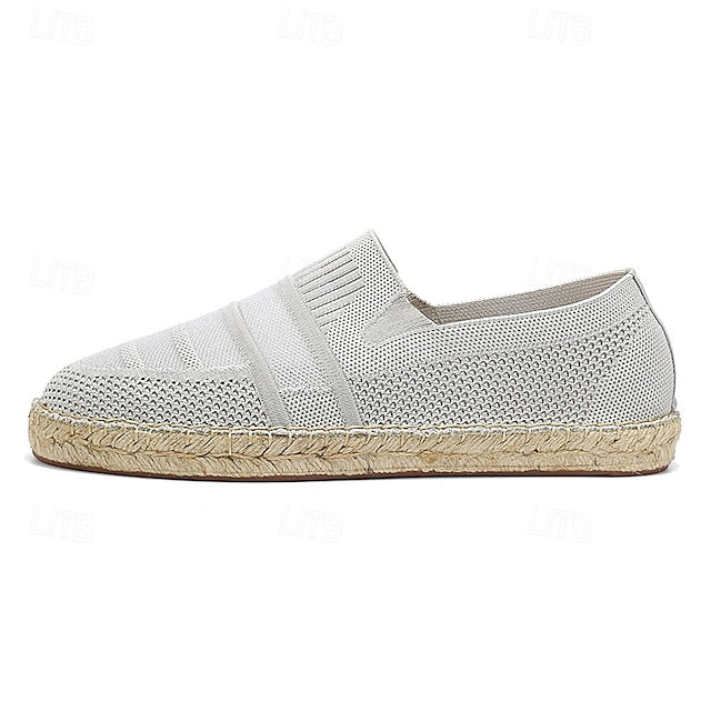 Design – Beige Woven Espadrilles with Men's Vacation