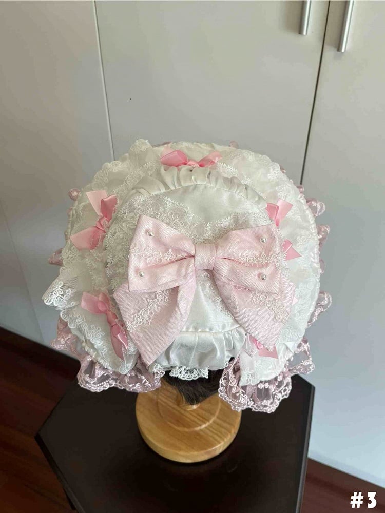 Pink Lolita Hat Bows Decorated Sweet