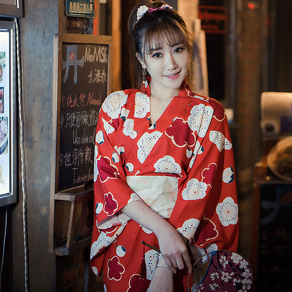 Aesthetic Cherry Blossoms Print Kimono Dress