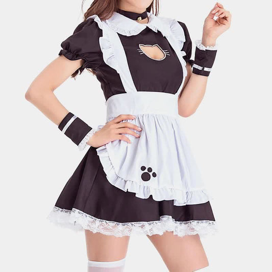 Kitty Lolita Hollow Maid Ruffle Costume Dress