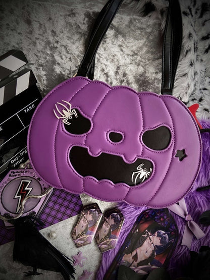 Halloween Purple Pumpkin Tote Bag