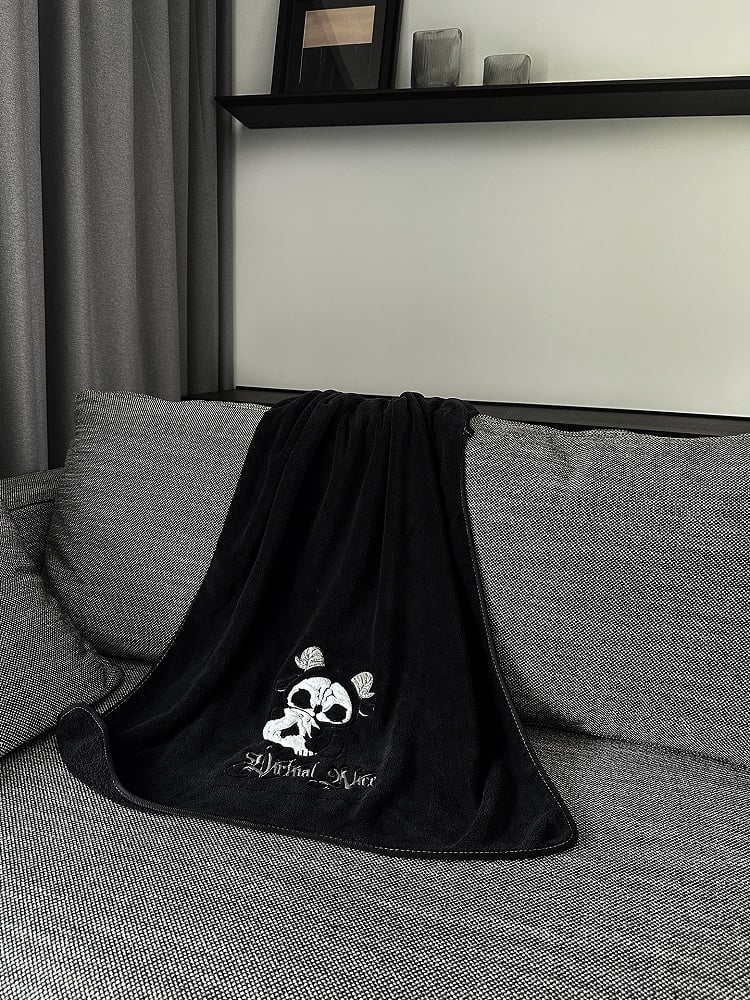 Gothic Bath Black and Grim Reaper White Towel