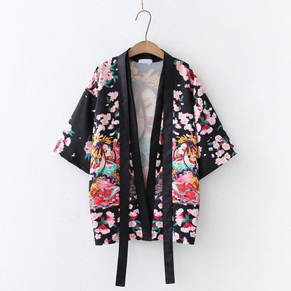 Anime Girl Vintage Kimono Outerwear