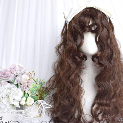 Sweet Long Curly Wig With Curly Bangs