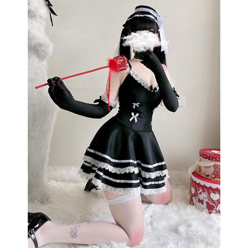 Y2K Gothic Lace Up Bow Lolita Dress