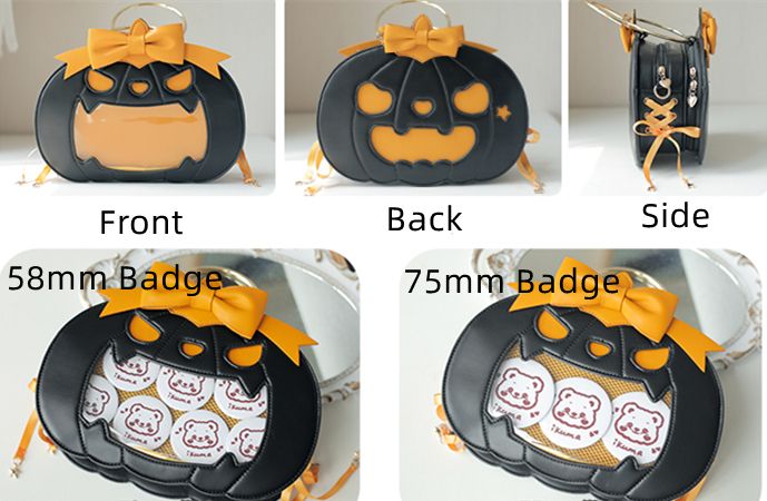 Halloween Black Pumpkin with Bow Tote Bag