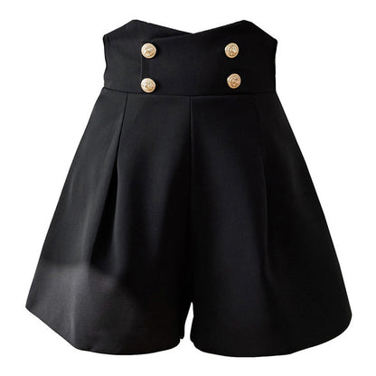 Chic High Waist Buttons Casual Shorts