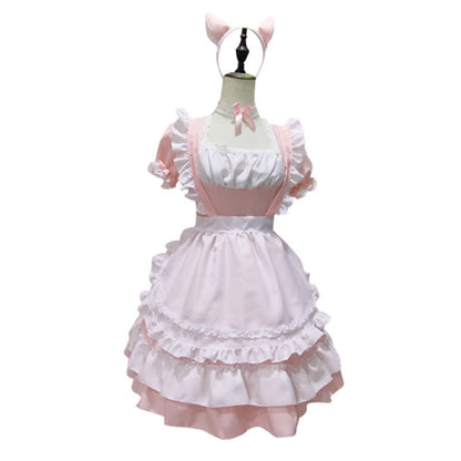 Sweet Cosplay Lace Ruffled Maid Lolita Dress Set