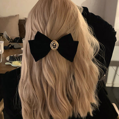 Coquette Black Velvet Hair Bow