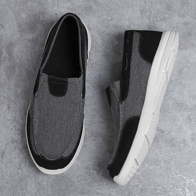 Beige Lightweight – Slip-On Men's Loafers Canvas