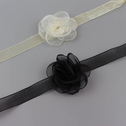 Lace Black Camellia Choker