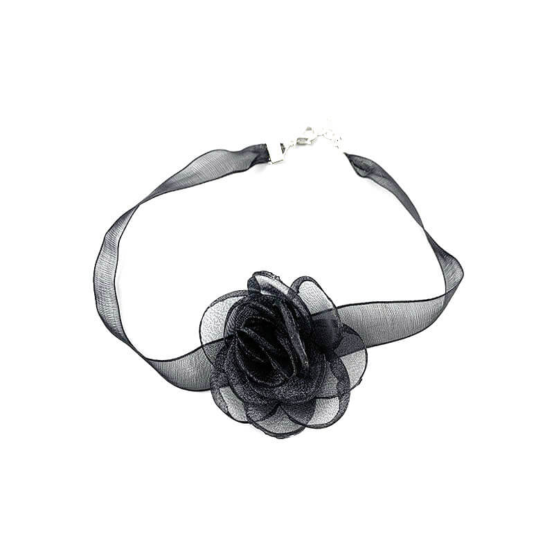 Lace Black Camellia Choker